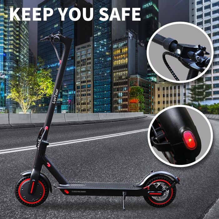 Електросамокат LuvTour ES-S3 PRO для дорослих, 20 км/год, 40 км запас ходу, складаний, з додатком, подвійні гальма