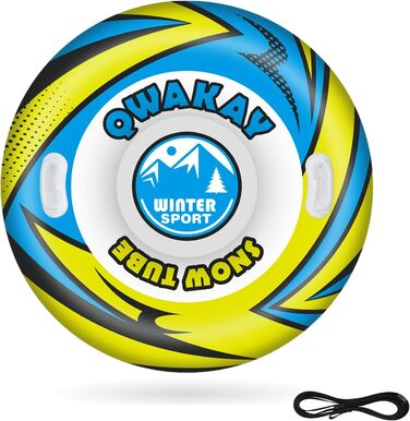 Надувний сніговий тюб зі стропом, 47-49-68 дюймів. Міцний корпус, морозостійкий матеріал. Для зимових розваг дітей та дорослих