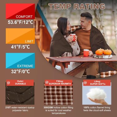 Спальний мішок для двох осіб, XL, Queen Size, для кемпінгу та походів, універсальний, вологостійкий, з компресійним мішком, чорний/зелений (кава)