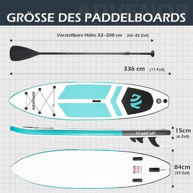 Надувний SUP-борд ADVENOR з аксесуарами: весло, рюкзак, насос, лінія, сумка, ремкомплект (зелений)