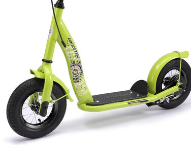 Дитячий роликовий самокат STAR SCOOTER з повітряними колесами (10 дюймів) для хлопчиків та дівчаток 4-5 років. Зелений