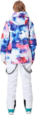 Жіночий гірськолижний костюм ALSOGO: вітро- та водонепроникний комплект з курткою та трикотажними штанами для катання на лижах, сноуборді та альпінізмі (SMNHua+Black)