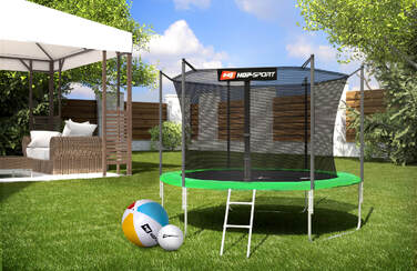 Батут Hop-Sport 10ft (305см) зелений з внутрішньою сіткою