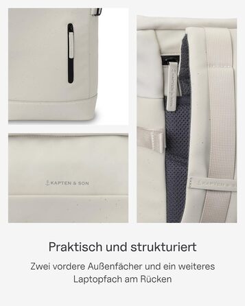 Рюкзак Kapten & Son Aarhus 14 л, водостійкий, з відділенням для ноутбука 14'', ролтоп, для жінок і чоловіків, для міста, подорожей, навчання та роботи