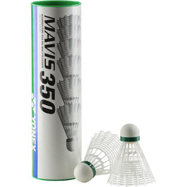 Бадмінтонні м'ячі Yonex Mavis 350 (6 шт.) - білі, середній рівень