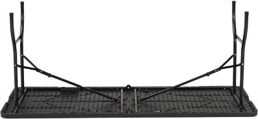 Стіл Albatros Buffettisch Чорний/Роттан – 182x75 см, розкладний, міцний, для 10 осіб, з ручкою для перенесення, для пивного фестивалю