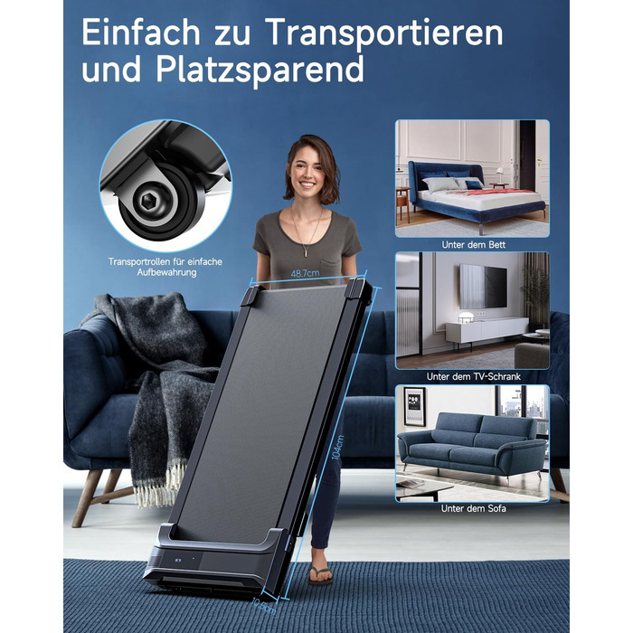 Ходьбовий тренажер Walking Pad для дому - компактний біговий килимок під стіл з LED-дисплеєм та пультом керування