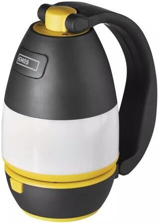 LED кемпінговий ліхтар EMOS - багатофункціональний, портативний, 3 режими, 215 лм, 305 м, 90 годин, на батарейках (3x AA), для відпочинку на природі, чорно-жовтий