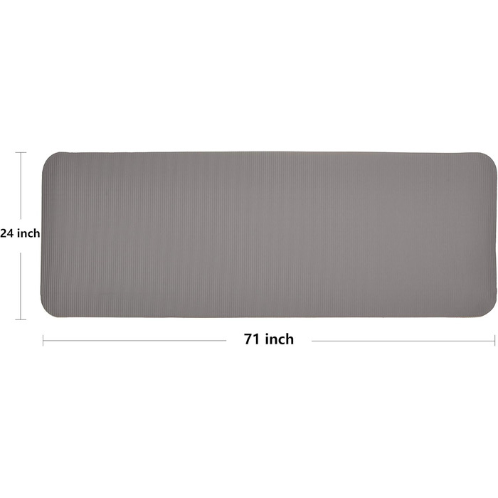 Килимок для йоги BalanceFrom GoYoga+ 1/2 дюйма, високої щільності, проти розривів, з ремінцем і підкладкою для колін, сірий
