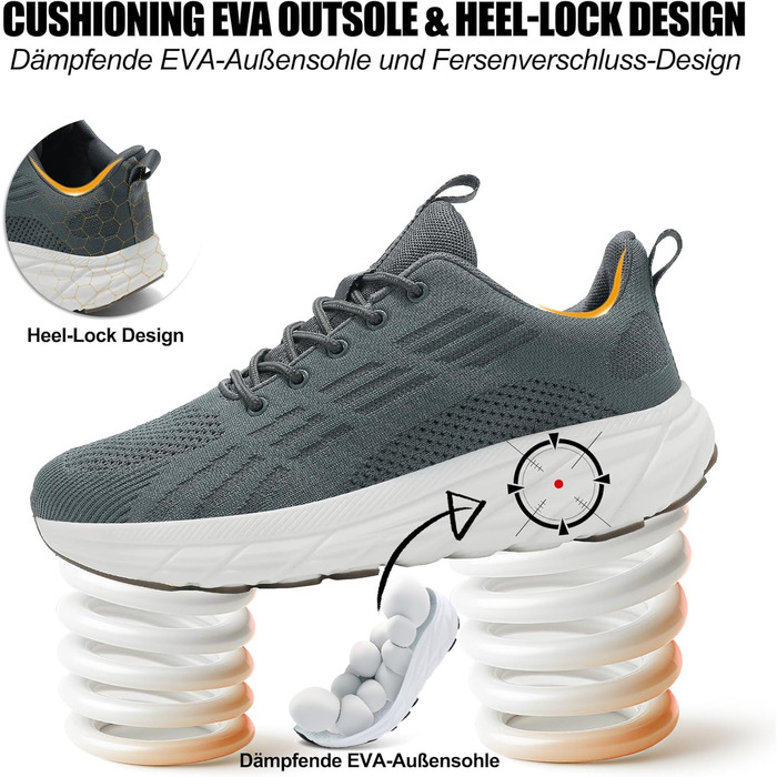 Кросівки для бігу та повсякденного носіння Unisex, бігові, спортивні, для фітнесу, білого (сіро-зеленого) кольору, розмір 41 EU