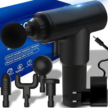 Масажер для м'язів Retoo: 4 насадки, 6 швидкостей, акумулятор 1200 mAh