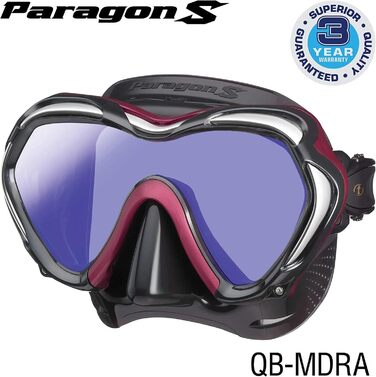 Професійна маска для дайвінгу TUSA Paragon S з UV-фільтром, чорна