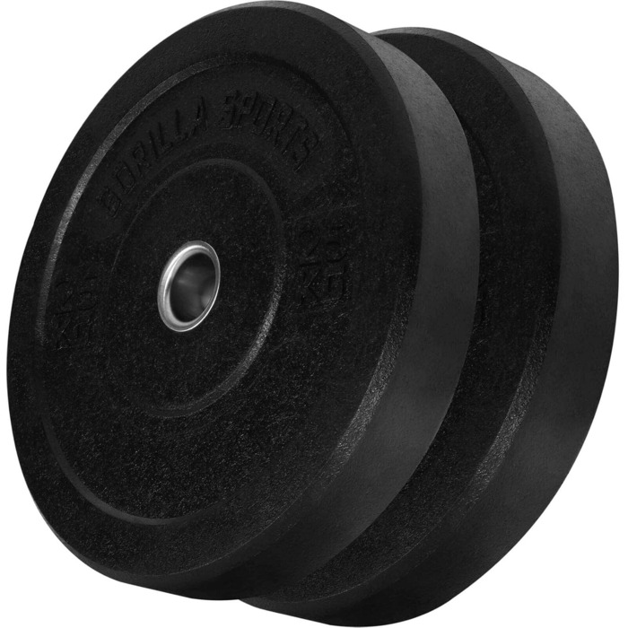 Гумові олімпійські диски GORILLA SPORTS 2x25 кг, 50 мм, для штанги