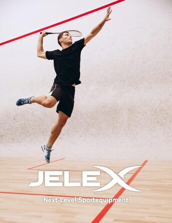 Сквош ракетка JELEX Power One з легкого алюмінію, 220 г, міцна, ергономічна ручка, для жінок і чоловіків, темно-червона та темно-синя