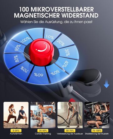 Велотренажер Heimtrainer з APP-трекінгом, магнітний опір, фітнес для дому, комфортне сидіння, безшумний ремінний привід, до 150 кг