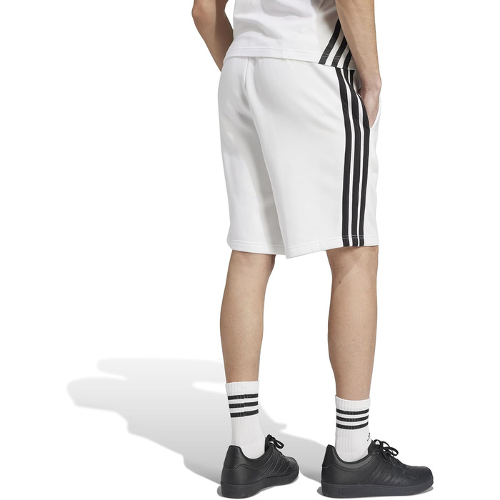 Чоловічі повсякденні шорти adidas Essentias French Terry 3-Stripes, білі з чорними смугами, розмір XL