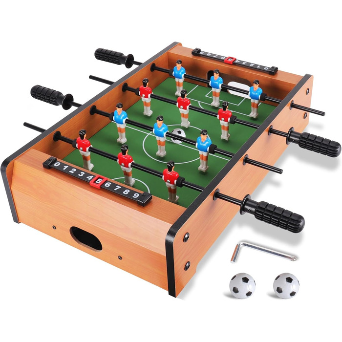 Настільний футбол WIN.MAX Mini, портативний, легкий, для дітей, класичний, 51x31x10 см, коричневий, легкий монтаж і зберігання