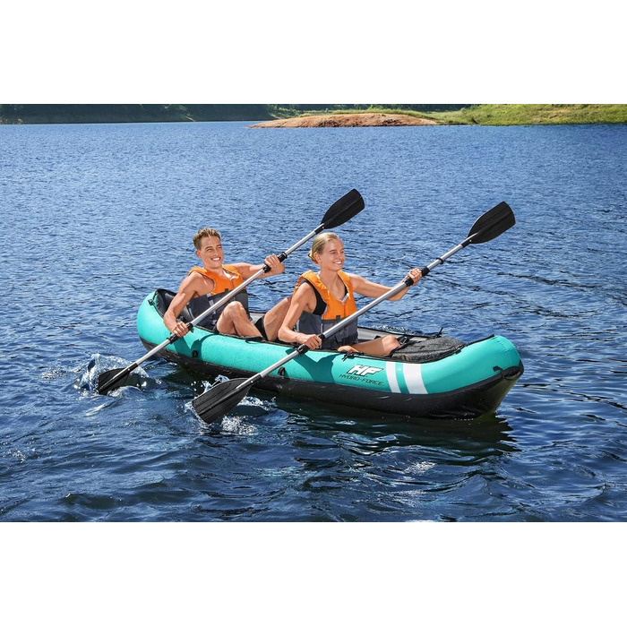 Надувний каяк Bestway Hydroforce Ventura для двох осіб, комплект: ручний насос, весла, сумка, 2021