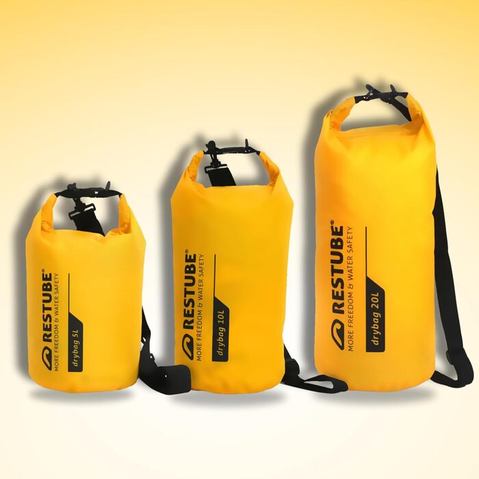 Restube Водонепроникний Drybag - Преміум якість | 20L, жовтий | Для подорожей, активного відпочинку