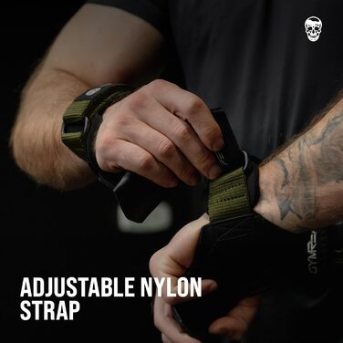 Набори важезних руків'їв Gymreapers для важкої атлетики, пауерліфтингу, тяги, підтягувань (пара) з неопреновими накладками, підтримкою для зап'ястя та гумовими рукавичками/ремнями (Ranger Green, M)