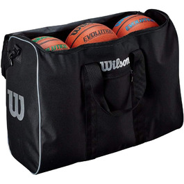 Сумка для м'ячів WILSON на 6 штук, чорна/срібляста, універсальна