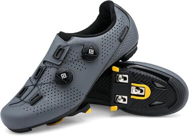 Велосипедні черевики для чоловіків та жінок, сумісні з SPD-SL педалями, встановлення SPD/Look KEO, розмір 38 EU, сірі