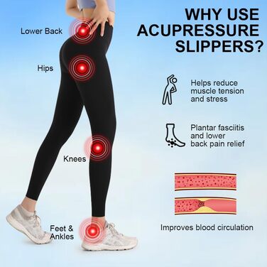 Масажні тапочки для ніг ACWOO - масажер для стоп, для чоловіків та жінок, розмір 42-43, для покращення кровообігу та полегшення болю при п'яткової шпори та планарної фасціїті.