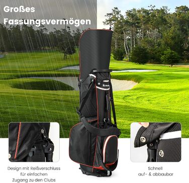 Сумка для гольфу COSTWAY, 6/8/14 відділень, сумка-стійка, сумка для гольф-тролея, легка переносна сумка для чоловіків та жінок (червона)