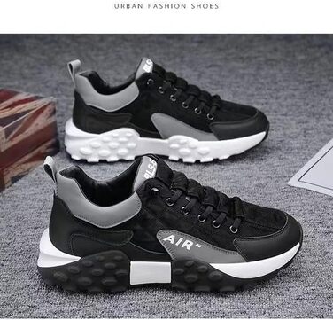 Чоловічі спортивні кросівки для активного відпочинку з повітряною подушкою, еластичною стрічкою, дихаючим матеріалом, 43 EU, чорний