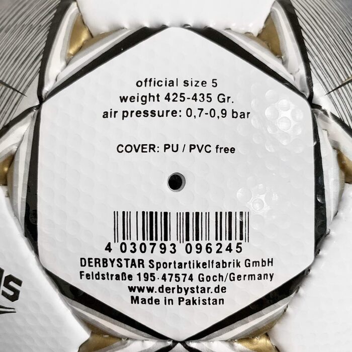 Футбольний м'яч Derbystar Bundesliga APS 2019/2020, розмір 5, біло-сірий-золотий