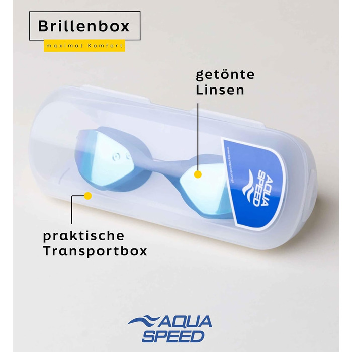 Окуляри для плавання Aqua Speed Riptide 10 для дорослих, дзеркальні, антифог, UV-захист, силіконова стрічка, ультрашвидке кріплення, мікрофіброва серветка, сині