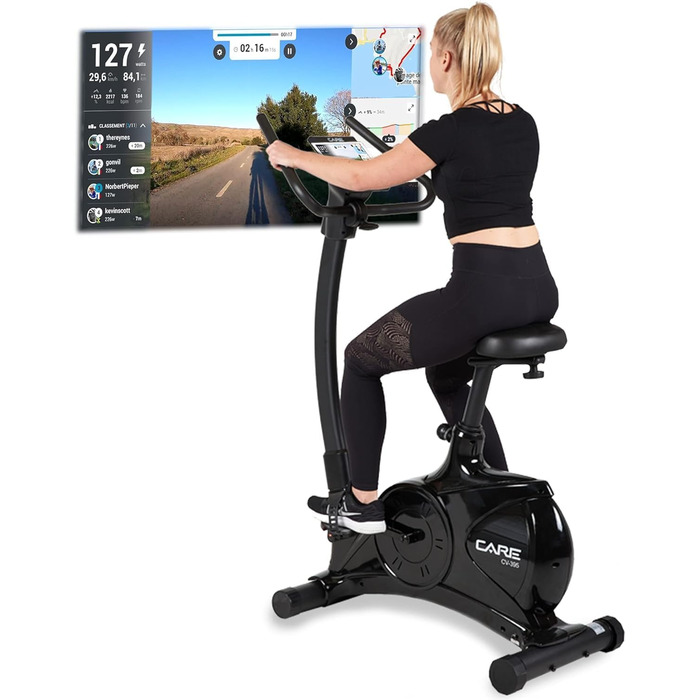 Велотренажер Care Fitness CV-395 для дому, 24 програми, 12 кг маховик, магнітна система, сумісний з Kinomap