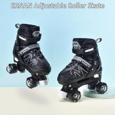 Роликові ковзани ERAN для дітей з LED підсвічуванням. Комфортні ролики для юнаків та початківців. 4 розміри, ролики для дівчаток, хлопчиків та початківців (білий, M)