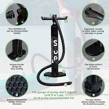Надувна SUP-дошка FunWater Allround з насосом, веслом, рюкзаком і страховкою для дорослих, підлітків і дітей