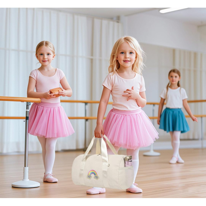 Сумка для балету для дівчаток, танцювальна сумка, дитяча спортивна сумка, сумочка для дівчаток (біла)