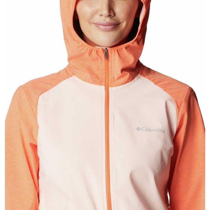 Жіноча софтшелл куртка Columbia Softshell, колір Heather Canyon 890 Peach Blossom / Sunset Orange, розмір M