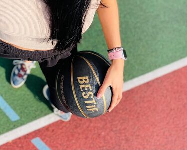 Баскетбольний м'яч BESTIF розмір 5/7 для дітей та дорослих. NBA, тренування, indoor/outdoor, чорний/золотий