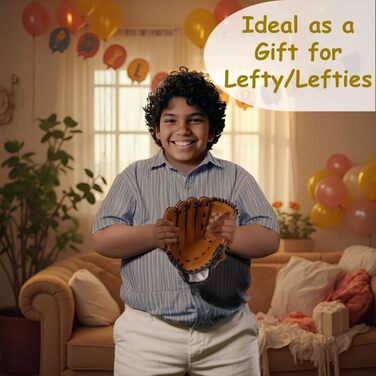 Рукавичка бейсбольна Urby для лівші, дитяча та юнацька, 11.5 дюймів, вік 7-11 років, коричнева