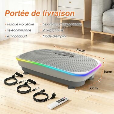 Віброплатформа для фітнесу вдома Rüttelplatte Sport 350LBS з Bluetooth, пультом та 4 гумовими стрічками