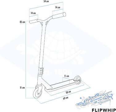Трюковий самокат Schildkröt Flipwhip, преміум, HIC-компресія, алюмінієві диски, 110 мм поліуретанові колеса, металік червоний
