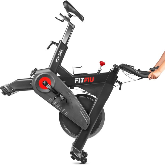 Велотренажер FITFIU Fitness BESP-500 з регульованим опором, 24 кг маховиком, датчиком пульсу, LCD-дисплеєм та регульованим сідлом для домашніх тренувань