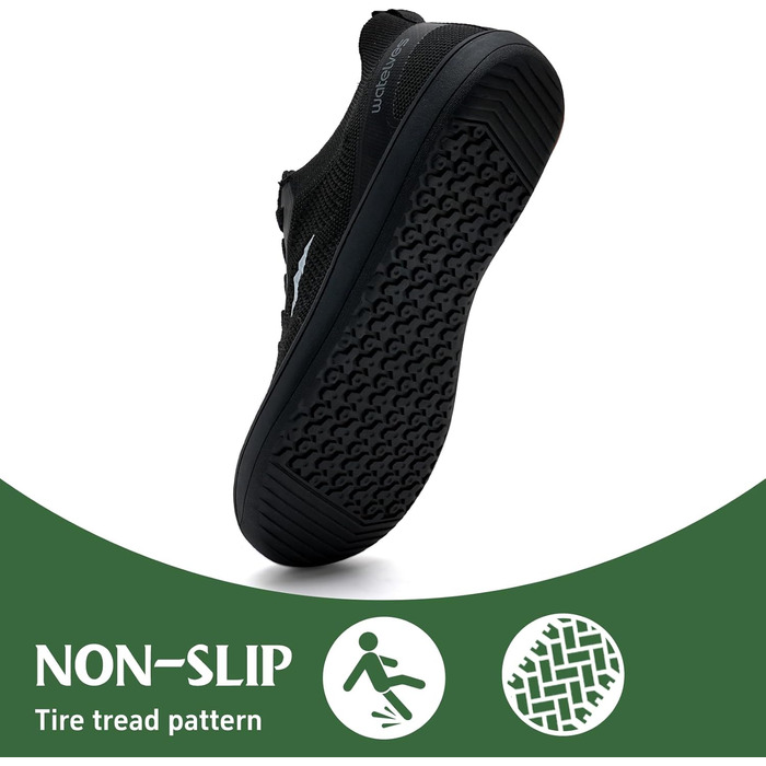 Взуття для ходьби без шкарпеток WateLves: чоловічі та жіночі мінімалістичні трейлранні кросівки, легкі, дихаючі, для фітнесу, 41 EU, чорний