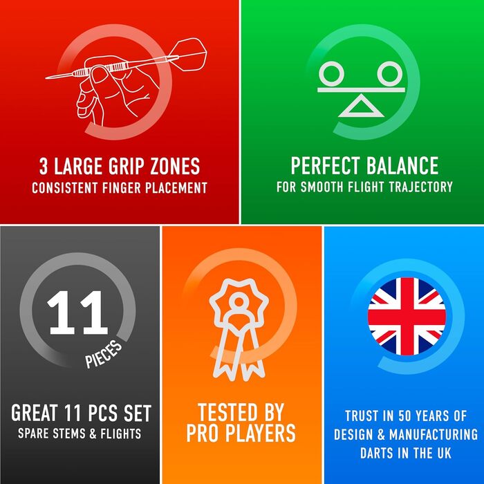 Дарти Harrows Black Jack 24г: професійний набір з металевими наконечниками, Speedline-шафтами, Supergrip-флайтами та кейсом