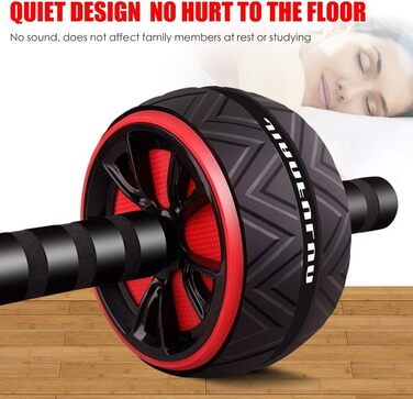 Ролер для пресу з подвійними колесами, комплект з килимком для колін. Тренажер для пресу, допомога у схудненні, фітнес, тренування, білий