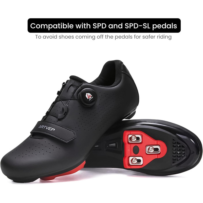 Велосипедні черевики для чоловіків та жінок. Сумісні з педалями Look SPD, SPD-SL, Delta Lock. Підходять для педалей Peloton. Розмір 43 EU, чорний колір