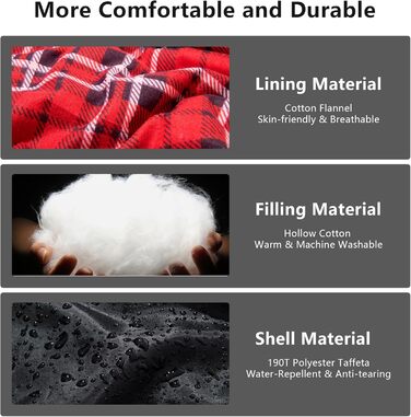 Спальний мішок BISINNA XL з бавовняного фланнелю для кемпінгу, 2-3 сезони, дорослий, чорний, 1.5 кг