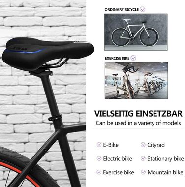 Велосипедне сідло з гелевою вставкою, ергономічне, амортизоване, дихаюче, для BMX/шосе/MTB (Блакитне)