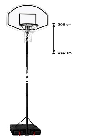 Баскетбольне кільце Hudora Hornet XXL, регульована висота 260-305 см, унісекс, для підлітків, багатокольорове