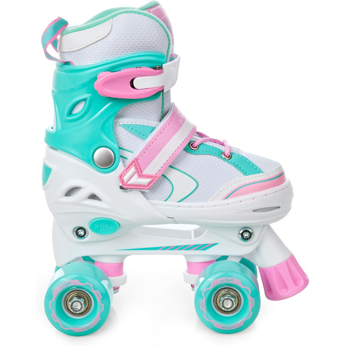 Роликові ковзани для дівчаток RAVEN Lia Mint, регульовані, з LED підсвіткою, 30-33 розмір (18,5-20,5 см), без рами