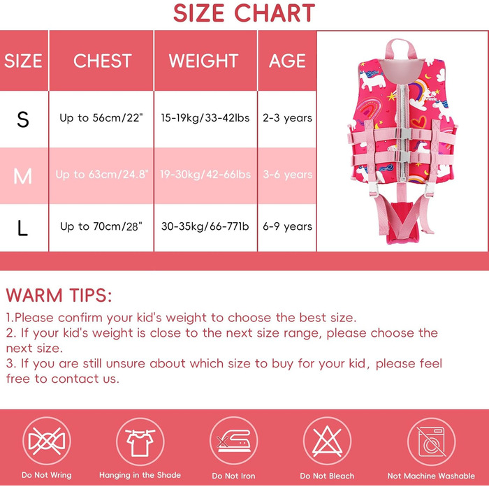 Дитячий рятувальний жилет Kinder Float Jacket рожевий, 19-30 кг, 3-6 років
